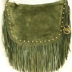 MICHAEL Michael Kors Suede Leather Saddle Bag